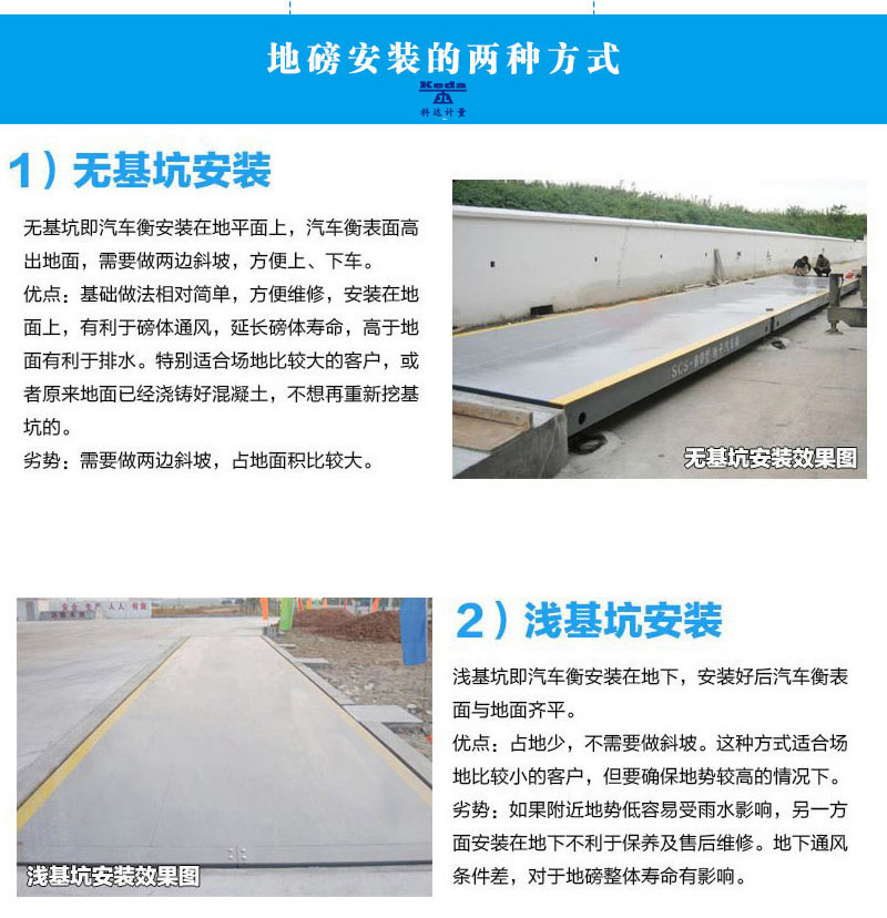 汽車衡的2種安裝方式 汽車衡的2種安裝方式